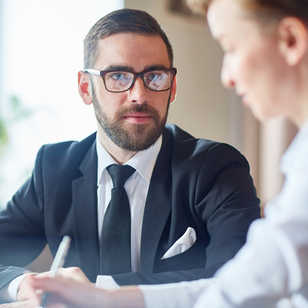 Recruiter in conversation with a candidate