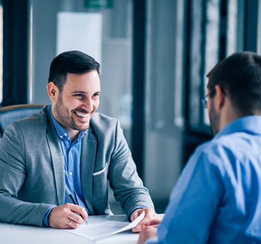 Consultant meeting a client